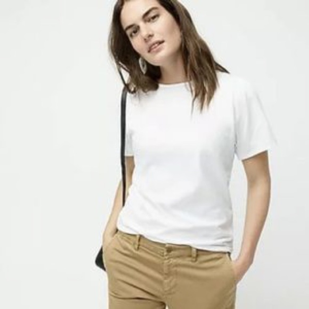 J. Crew Puff Sleeve (AB705) White T-Shirt - W M